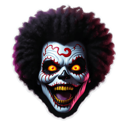 Scary Clown Face - UV Sticker - Heat Press Transfer