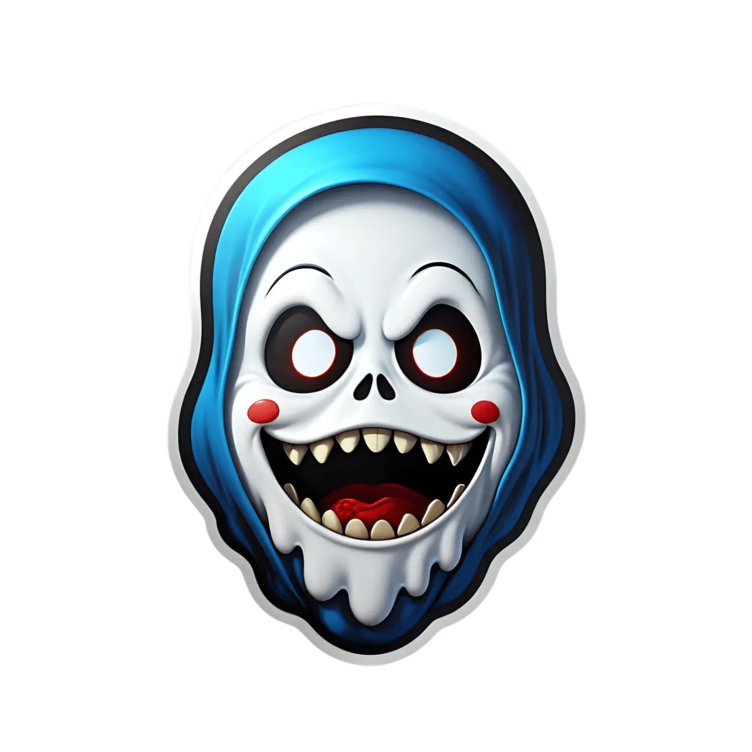 Scary Clown Sticker - Blue Haired Monster - Heat Press Transfer