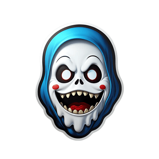 Scary Clown Sticker - Blue Haired Monster - Heat Press Transfer