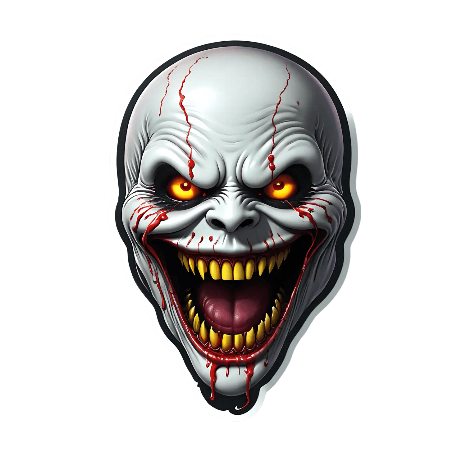 Scary Clown Sticker - UV DTF Halloween Graphic - Heat Press Transfer