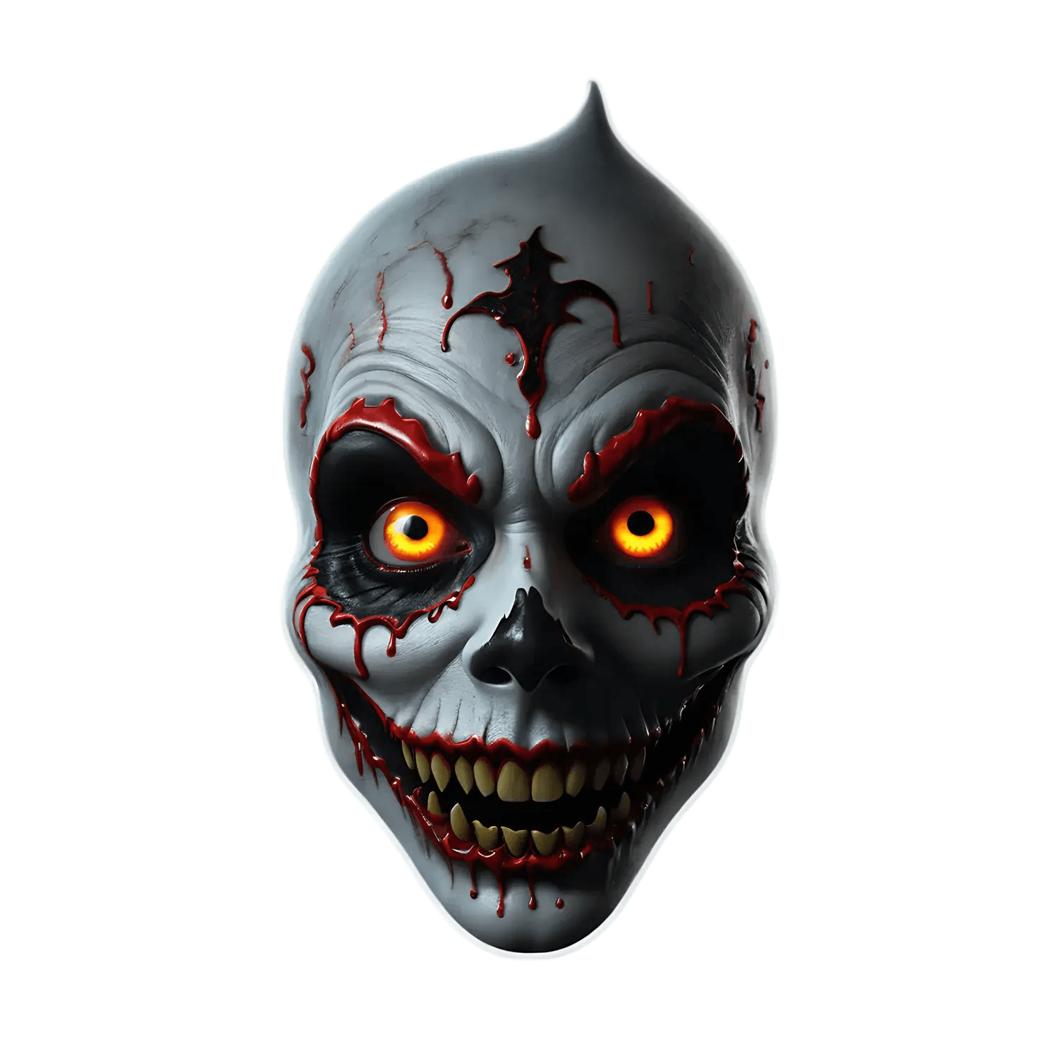 Scary Skull - Halloween Sticker - Heat Press Transfer