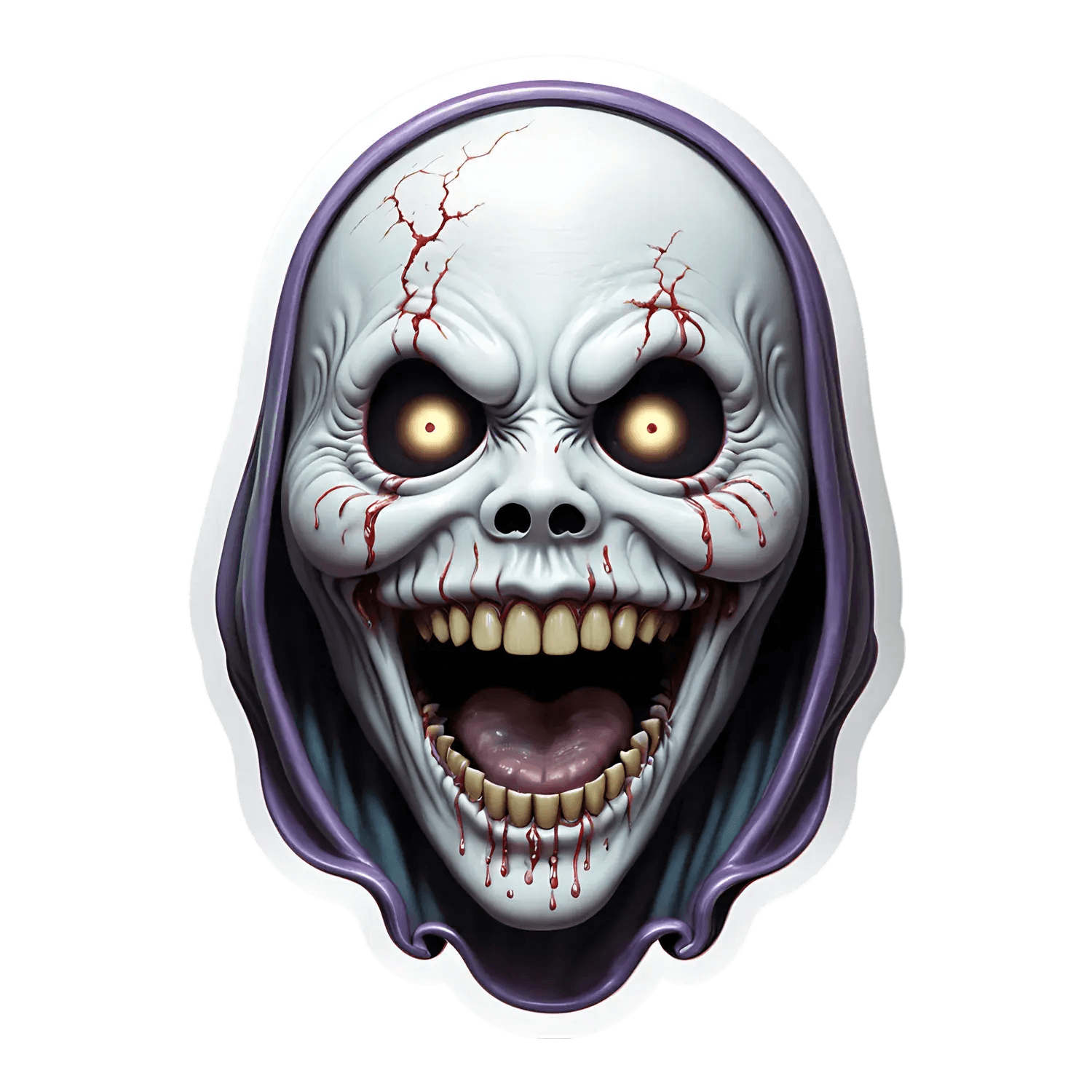 Scary Skull UV - Horror Sticker - Heat Press Transfer