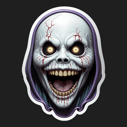 Scary Skull UV - Horror Sticker - Heat Press Transfer