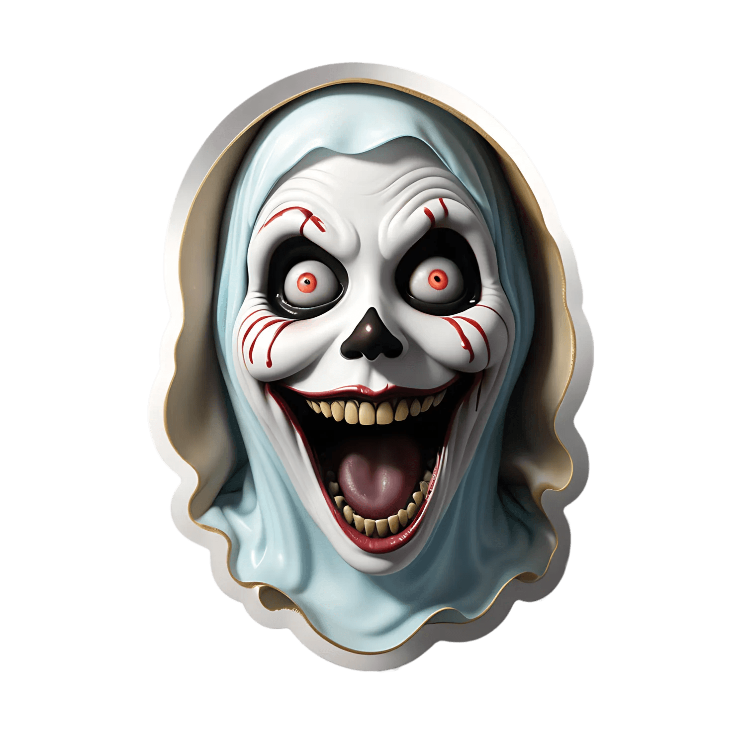 Scary Clown Face - UV Sticker - Heat Press Transfer