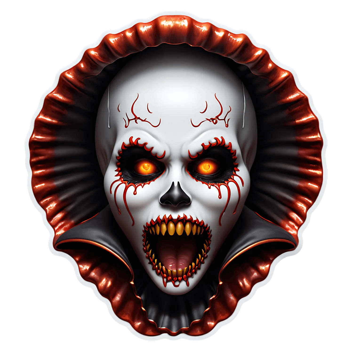 Scary Clown UV Sticker - Halloween Accessory - Heat Press Transfer