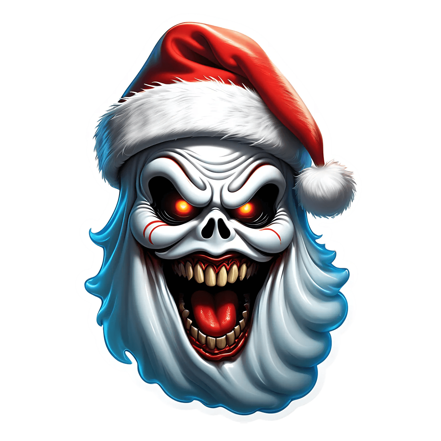 Scary Santa - Holiday Sticker - Heat Press Transfer
