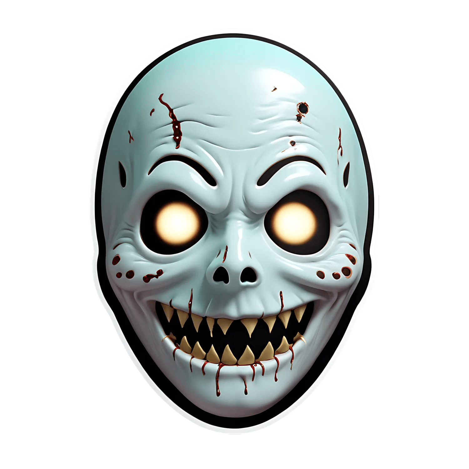 Scary Skull - Halloween Sticker - Heat Press Transfer