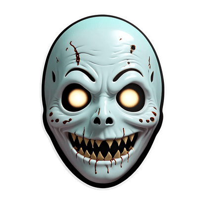 Scary Skull - Halloween Sticker - Heat Press Transfer