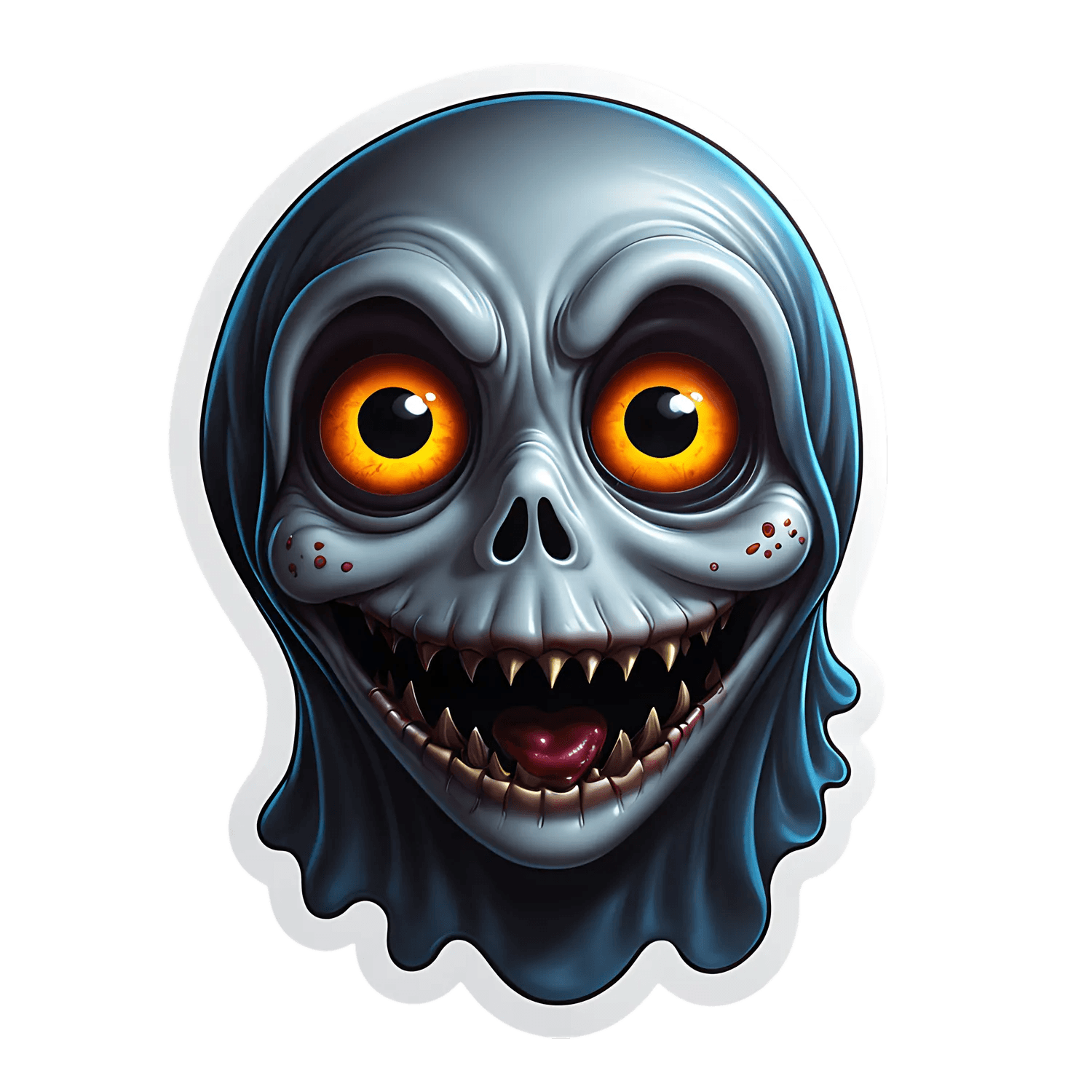 Scary Skull - UV DTF Sticker - Heat Press Transfer