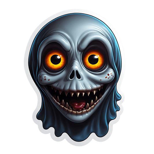 Scary Skull - UV DTF Sticker - Heat Press Transfer