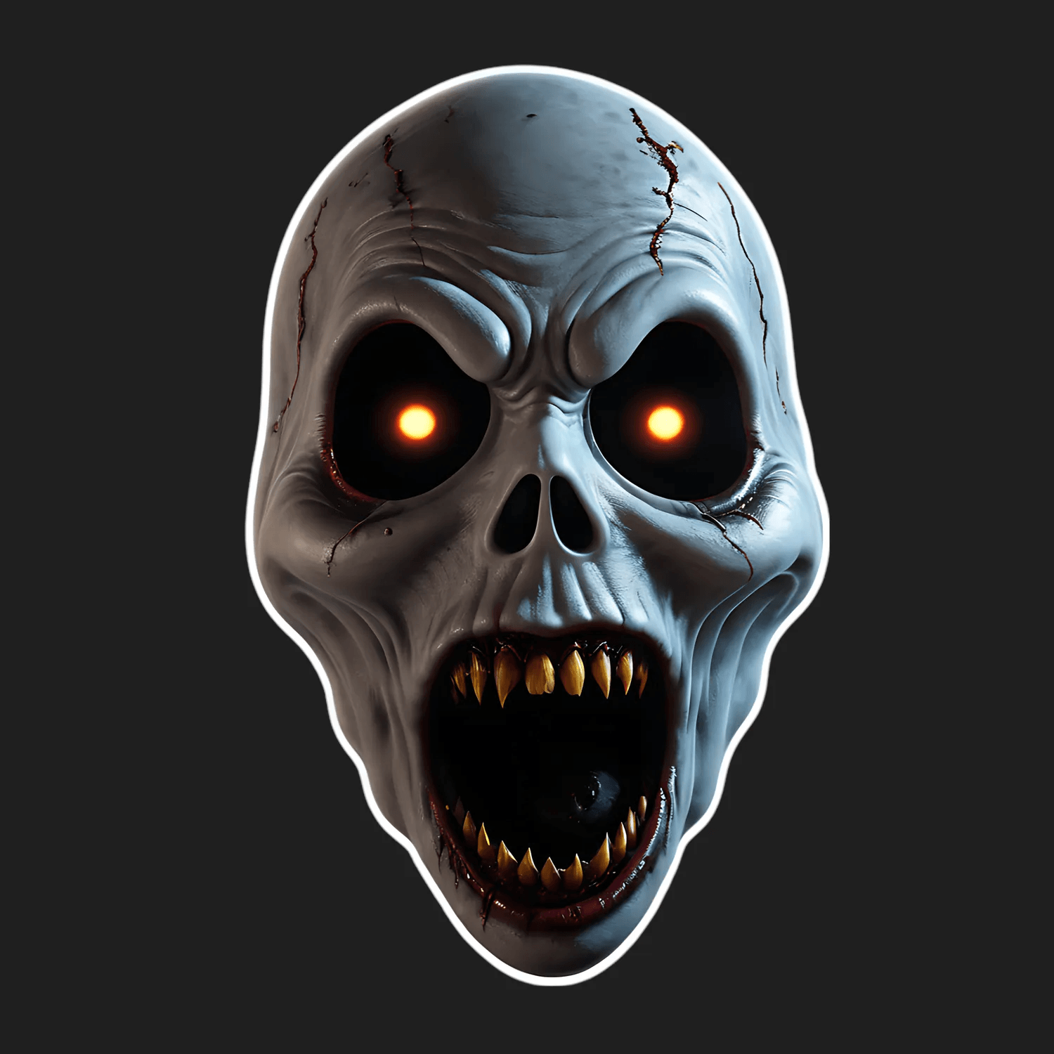 Scary Skull Glow - UV DTF Sticker - Heat Press Transfer