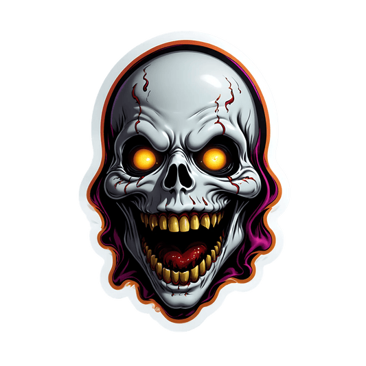 Scary Skull Sticker - Eye-Catching UV DTF - Heat Press Transfer