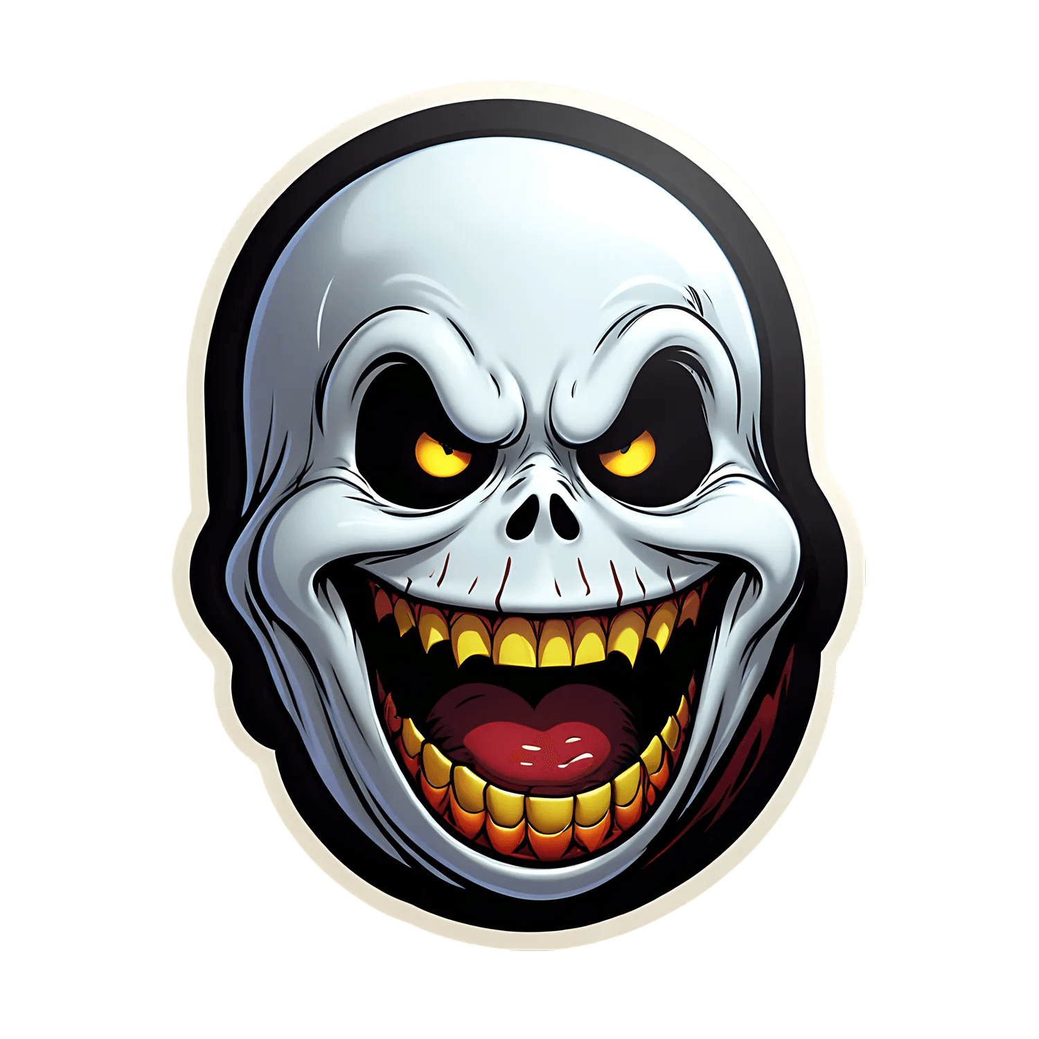 Scary Skull Sticker - UV-Printed Creepy Decal - Heat Press Transfer