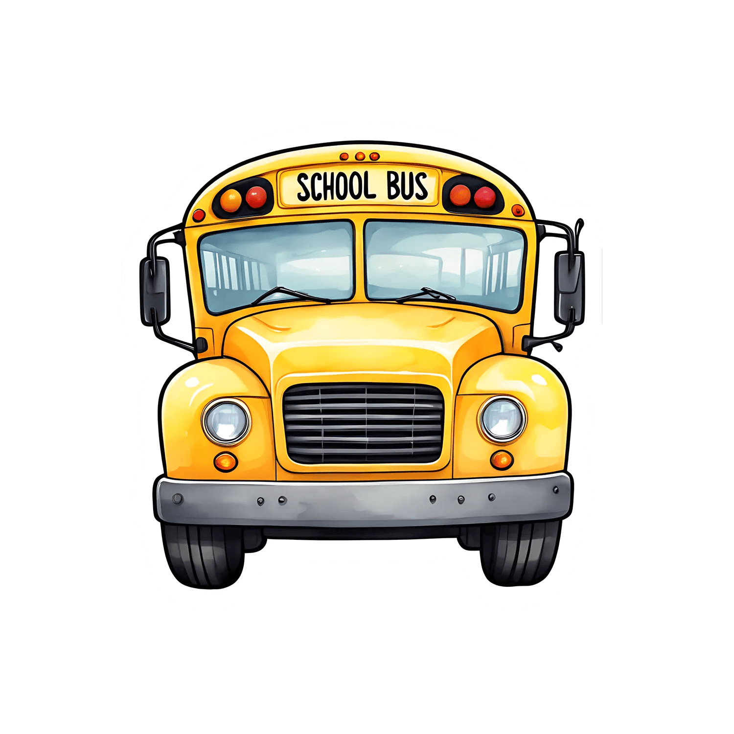 School Bus Sticker - Bright Yellow Design - Heat Press Transfer