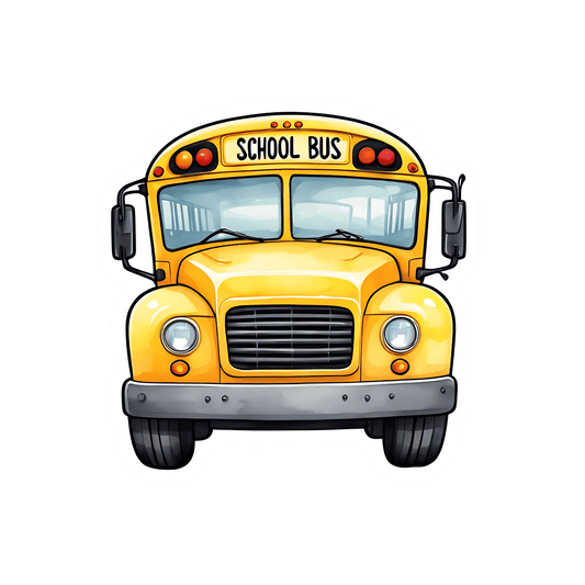 School Bus Sticker - Bright Yellow Design - Heat Press Transfer