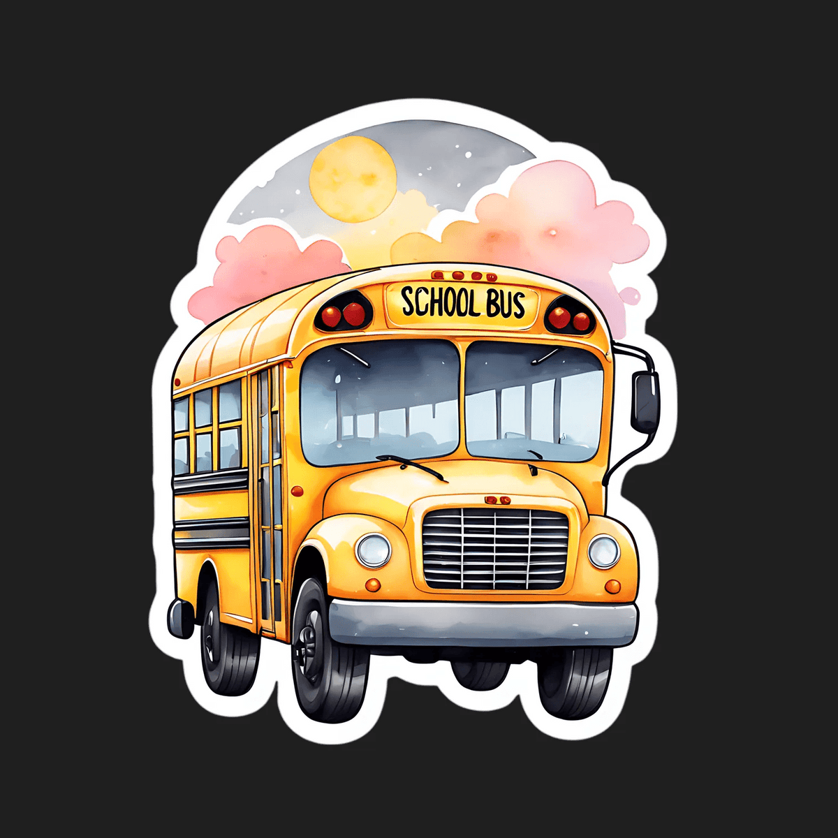 Sticker Bus School Bus Sticker - UV DTF Design – Heat Press Transfer