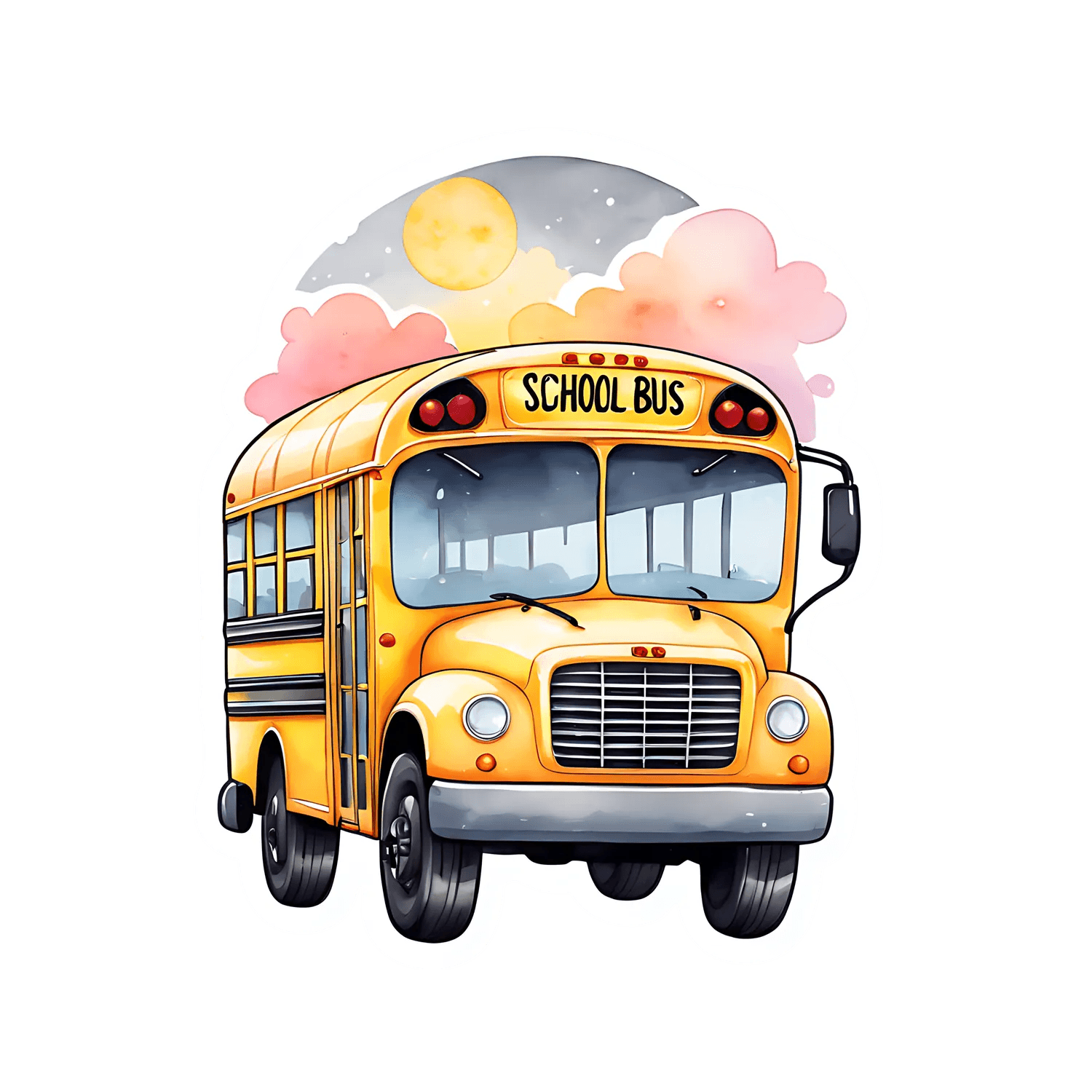 School Bus Sticker - UV DTF Design - Heat Press Transfer