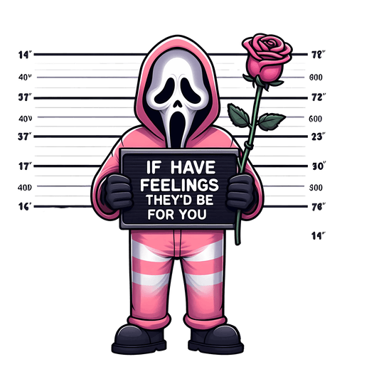 Scream Ghostface If I Feelings They'd Be For You Valentine's Day Design - DTF Ready To Press - Heat Press Transfer