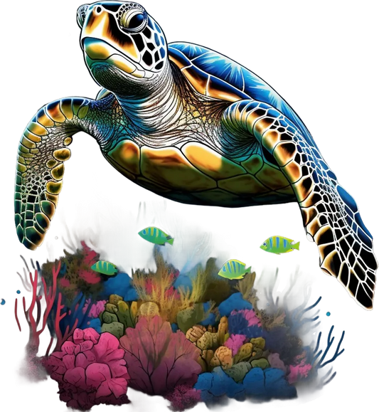 Sea Turtle Scene - DTF Ready to Press - Heat Press Transfer