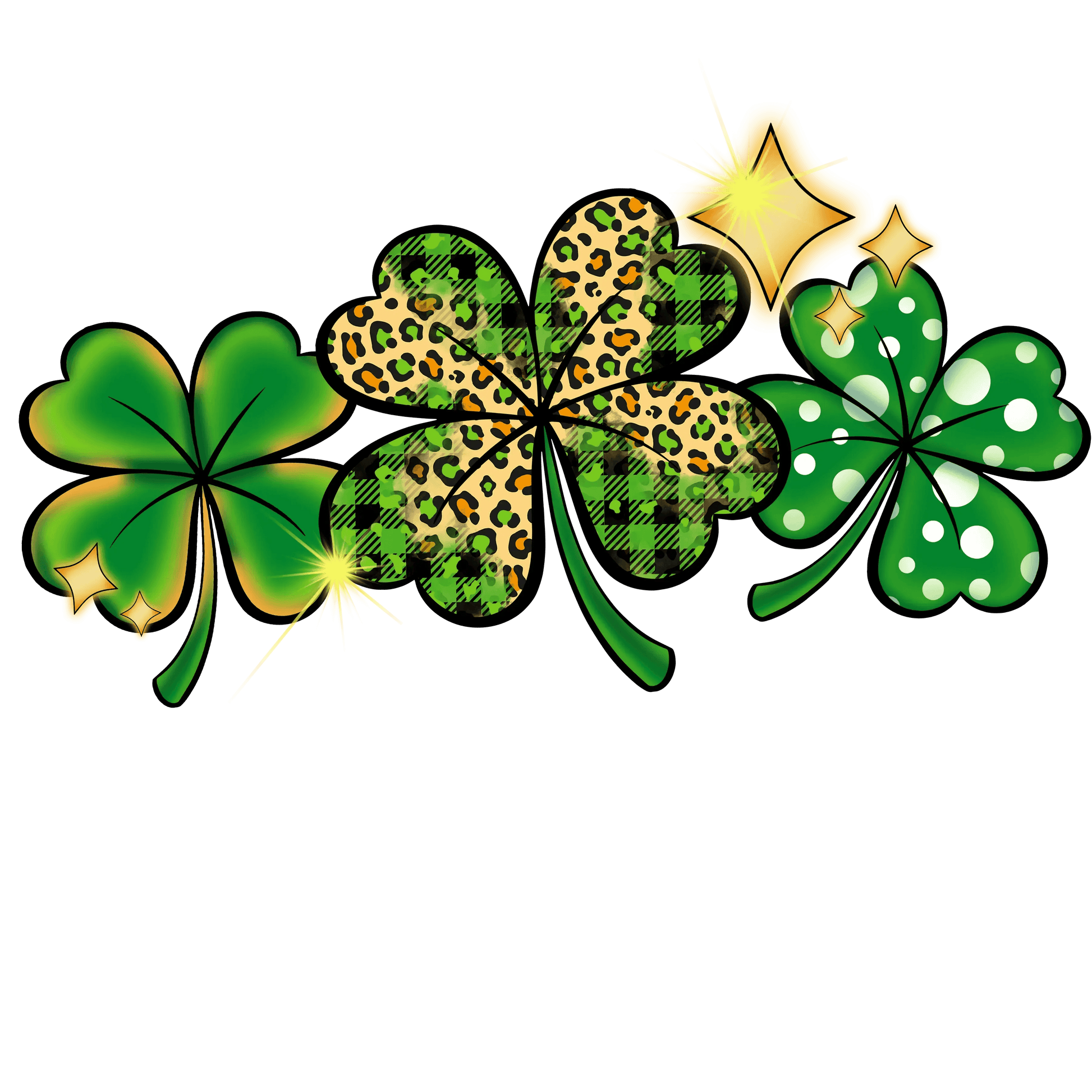Shamrocks Design - DTF Ready To Press - Heat Press Transfer