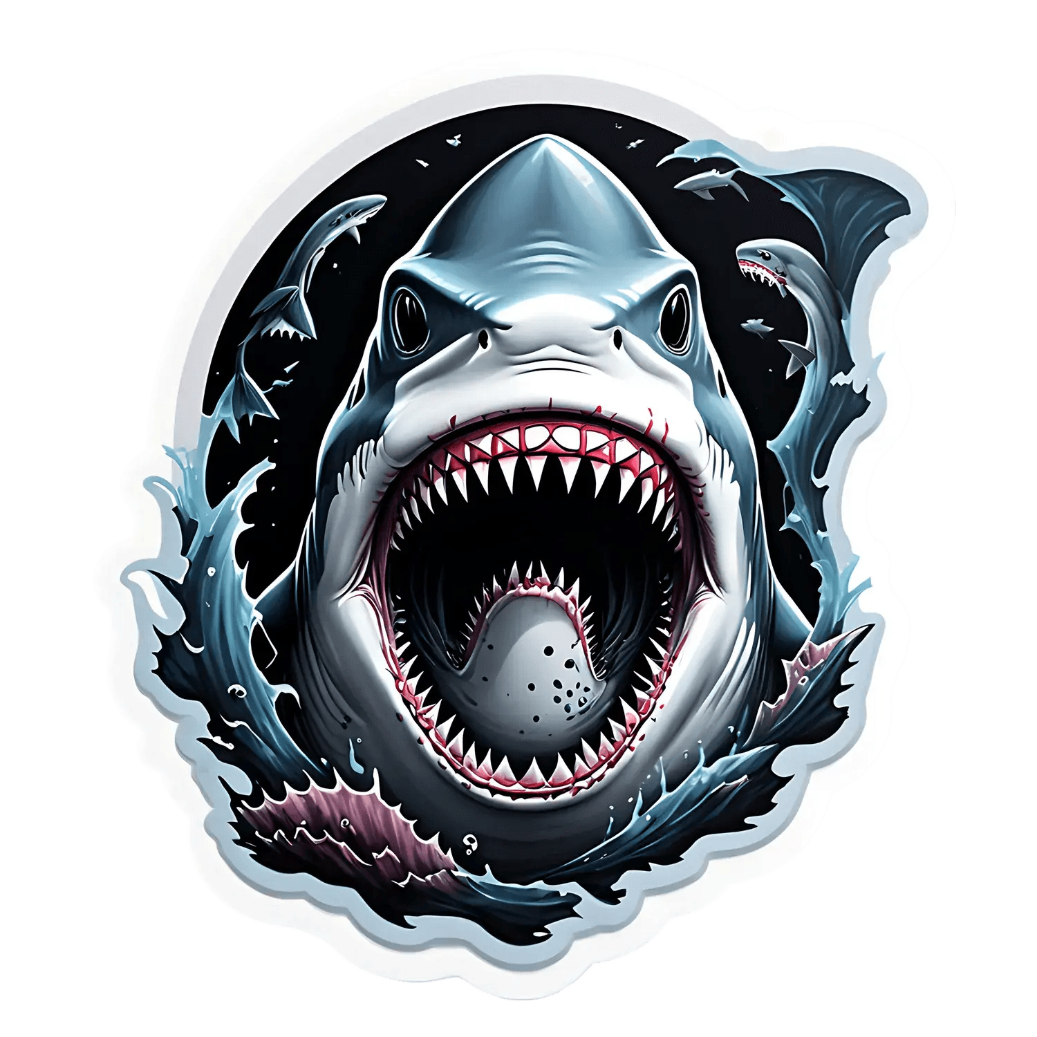Shark Attack - UV Sticker - Heat Press Transfer