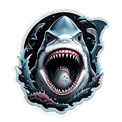 Shark Attack - UV Sticker - Heat Press Transfer