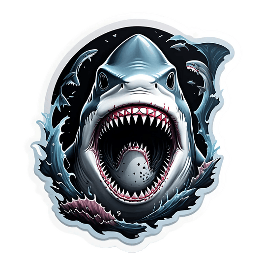 Shark Attack - UV Sticker - Heat Press Transfer