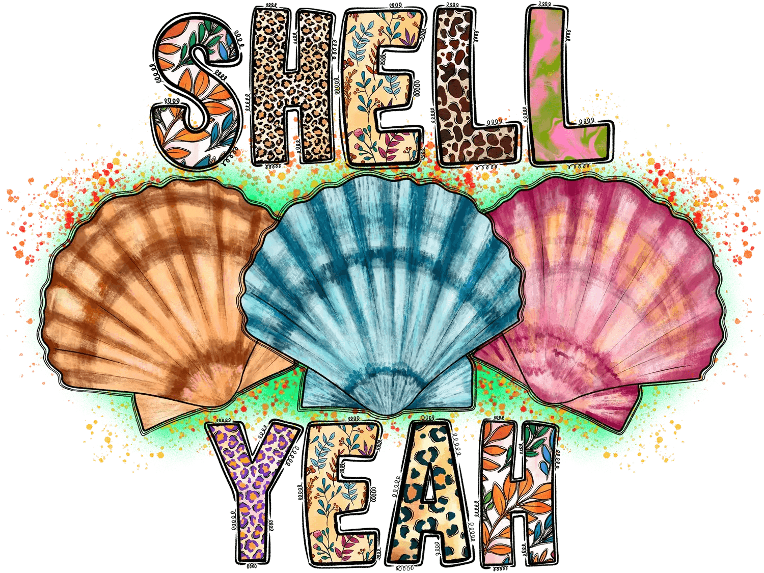 Shell Yeah Beach - DTF Ready to Press - Heat Press Transfer