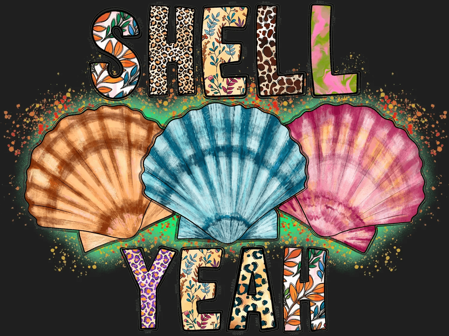 Shell Yeah Beach - DTF Ready to Press - Heat Press Transfer