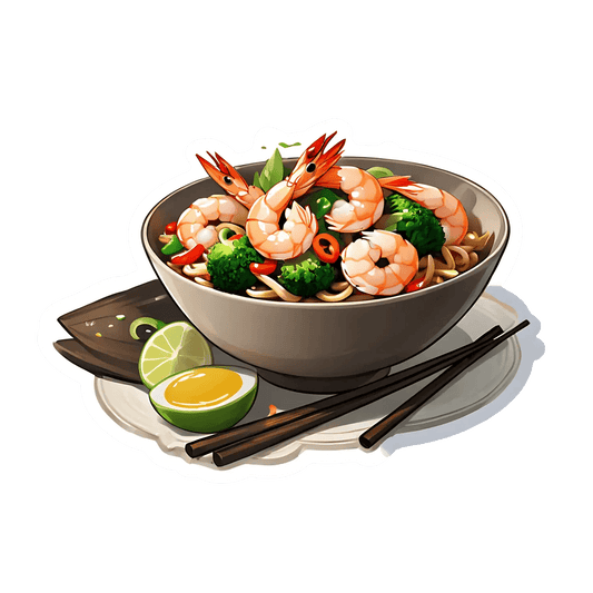 Shrimp Noodle Bowl - Sticker - Heat Press Transfer