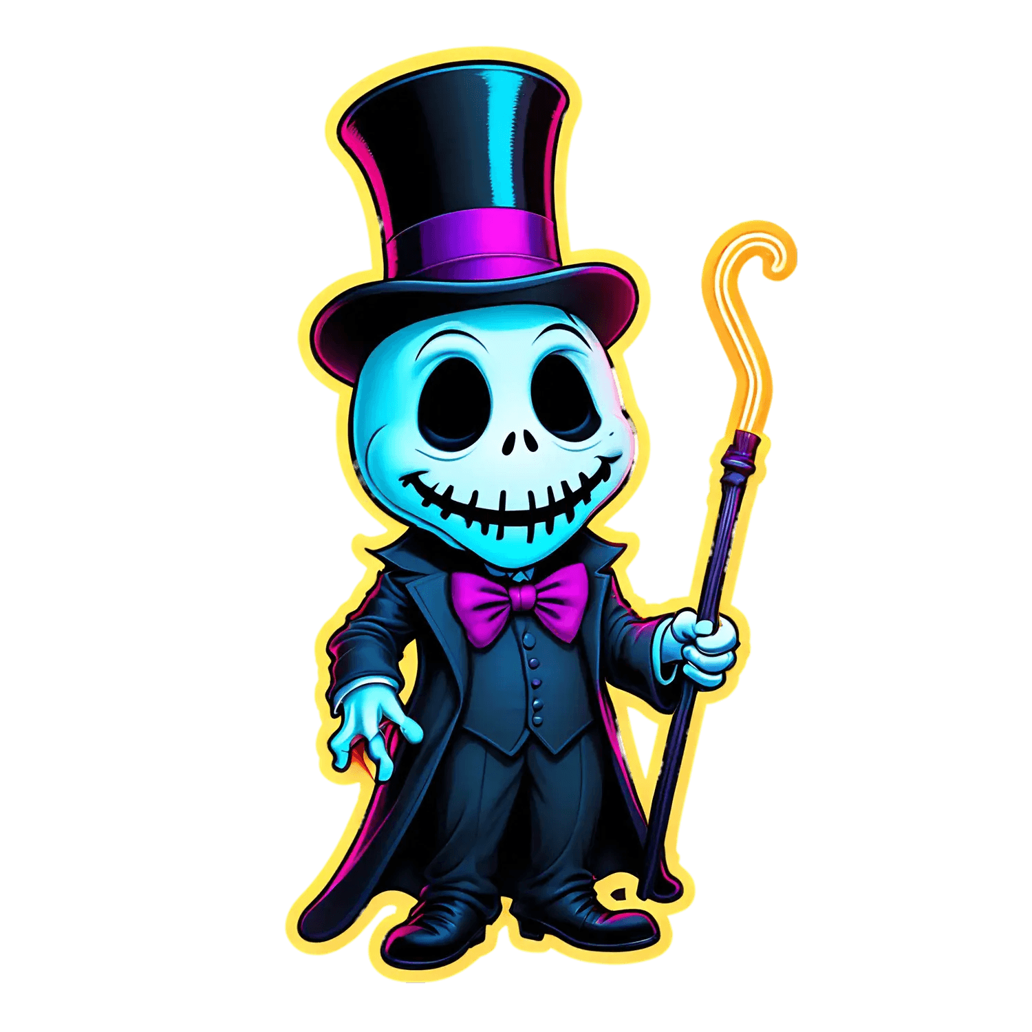 Skeleton Gentleman - UV DTF Sticker - Heat Press Transfer