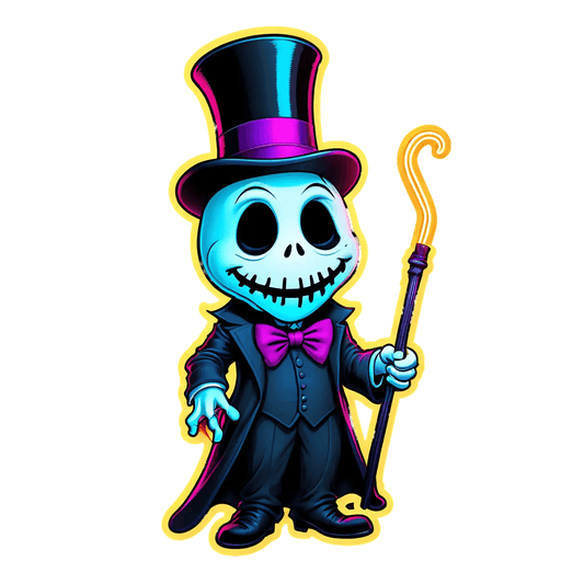 Skeleton Gentleman - UV DTF Sticker - Heat Press Transfer