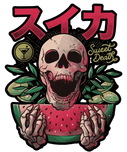 Skeleton Watermelon - DTF Ready to Press - Heat Press Transfer