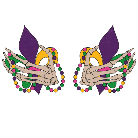 Skeleton Hands Art - DTF Ready to Press - Heat Press Transfer
