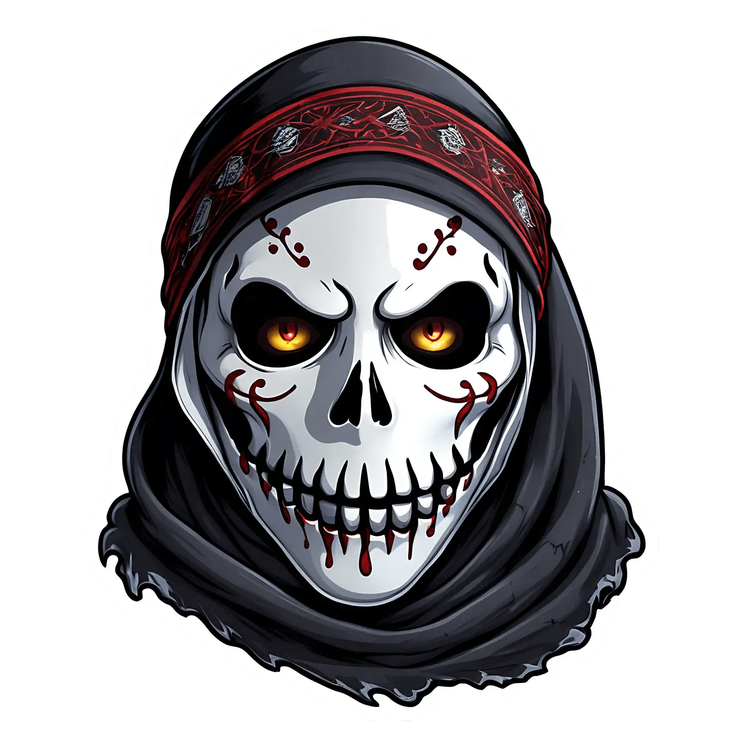 Skull Bandana UV - Sticker - Heat Press Transfer