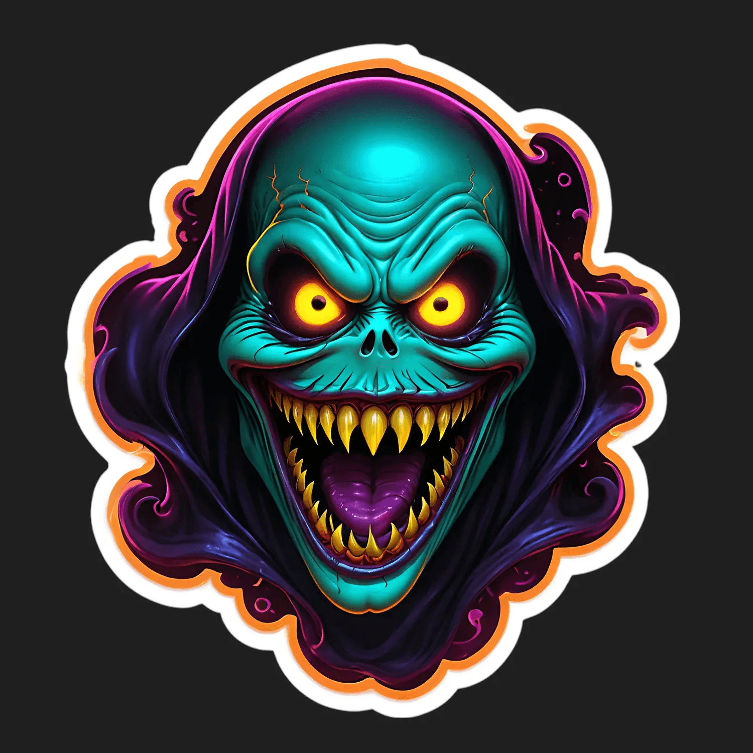 Skull Horror - UV DTF Sticker - Heat Press Transfer