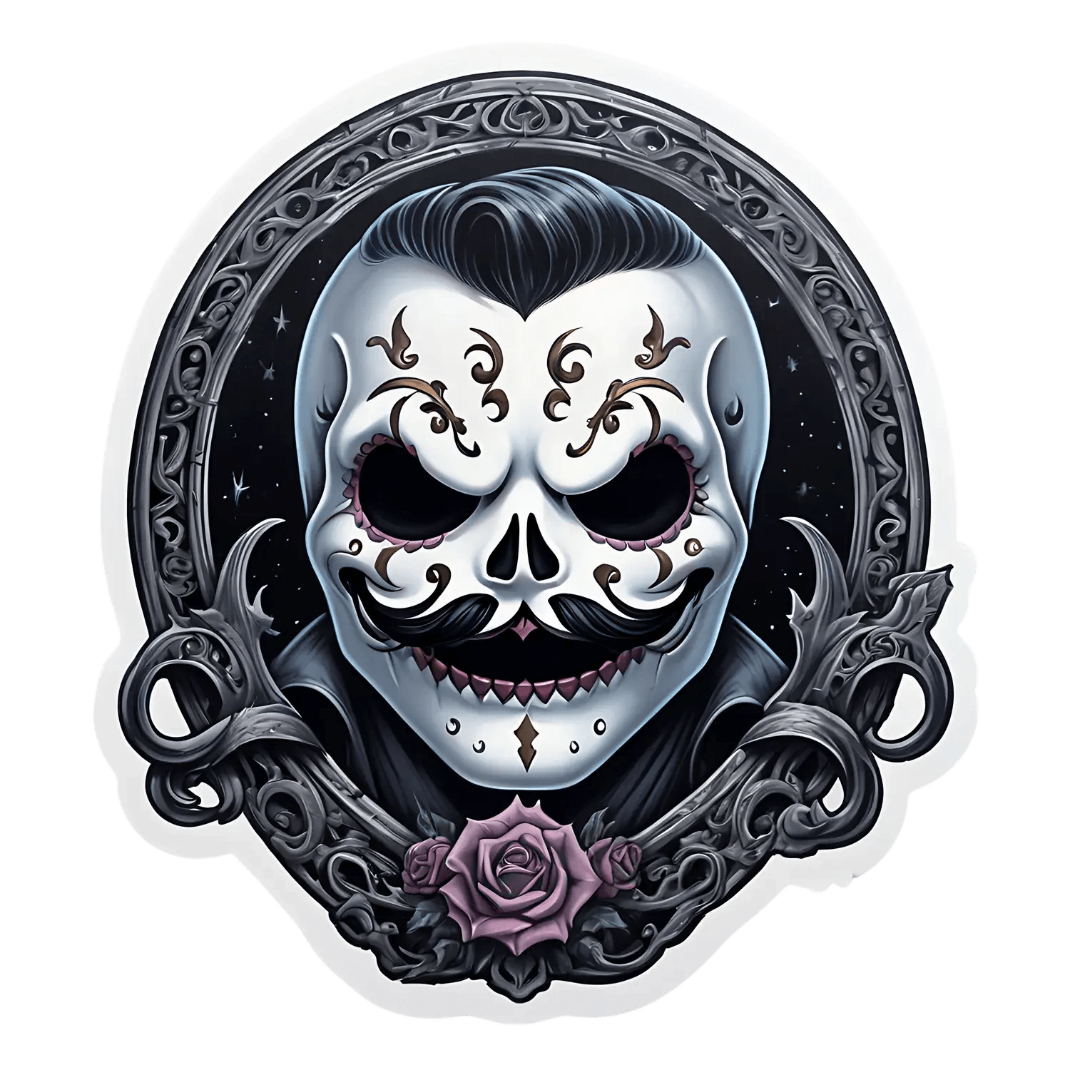 Skull Rose UV - Sticker - Heat Press Transfer