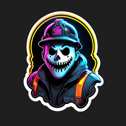 Skull Sticker with Shiny Cap - Glowing Graphics - Heat Press Transfer