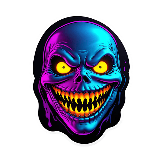 Skull UV Glow - Sticker - Heat Press Transfer