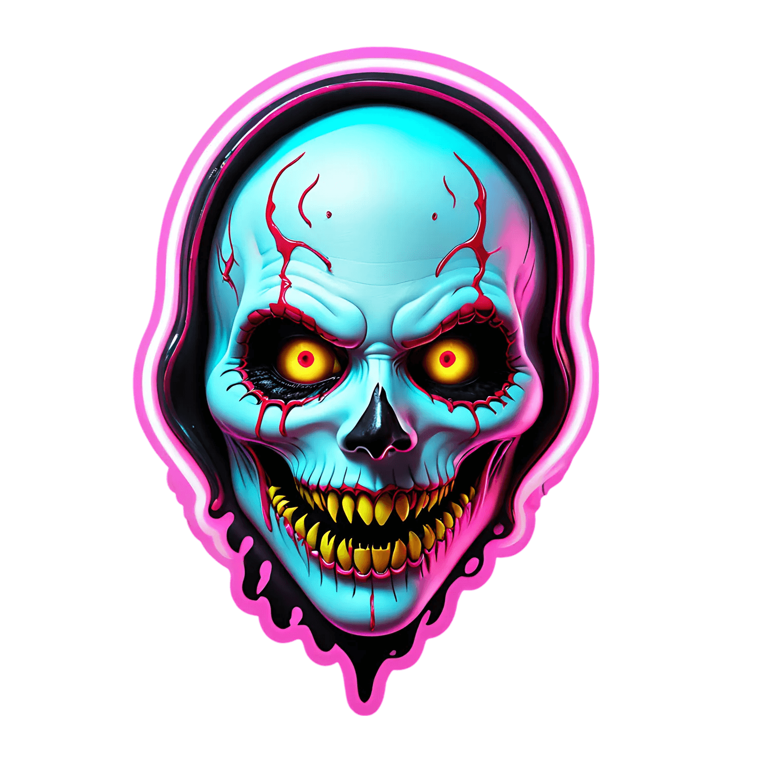 Skull Art Sticker - Colorful & Eyecatching - Heat Press Transfer