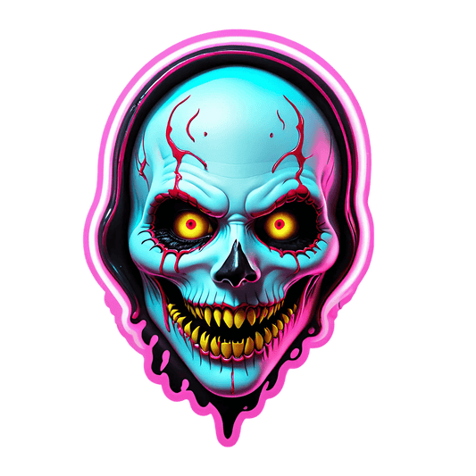 Skull Art Sticker - Colorful & Eyecatching - Heat Press Transfer
