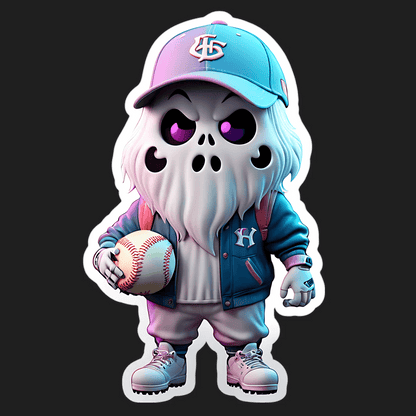 Skull Baseball Cap - Cool Sticker - Heat Press Transfer