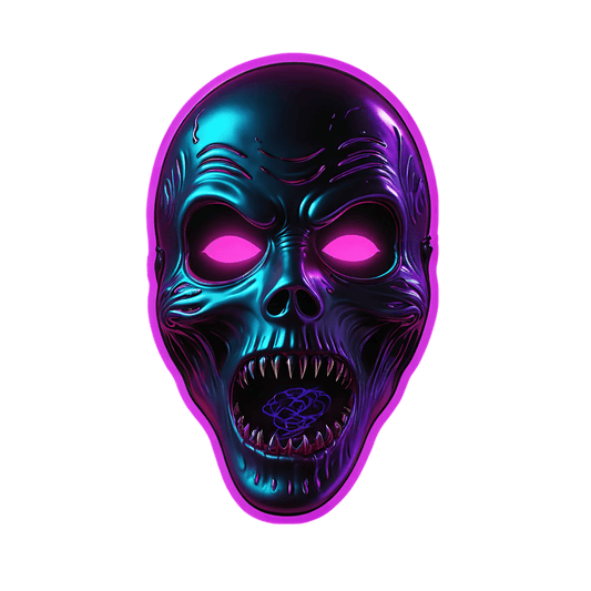 Skull Decor - Vibrant Neon Sticker - Heat Press Transfer