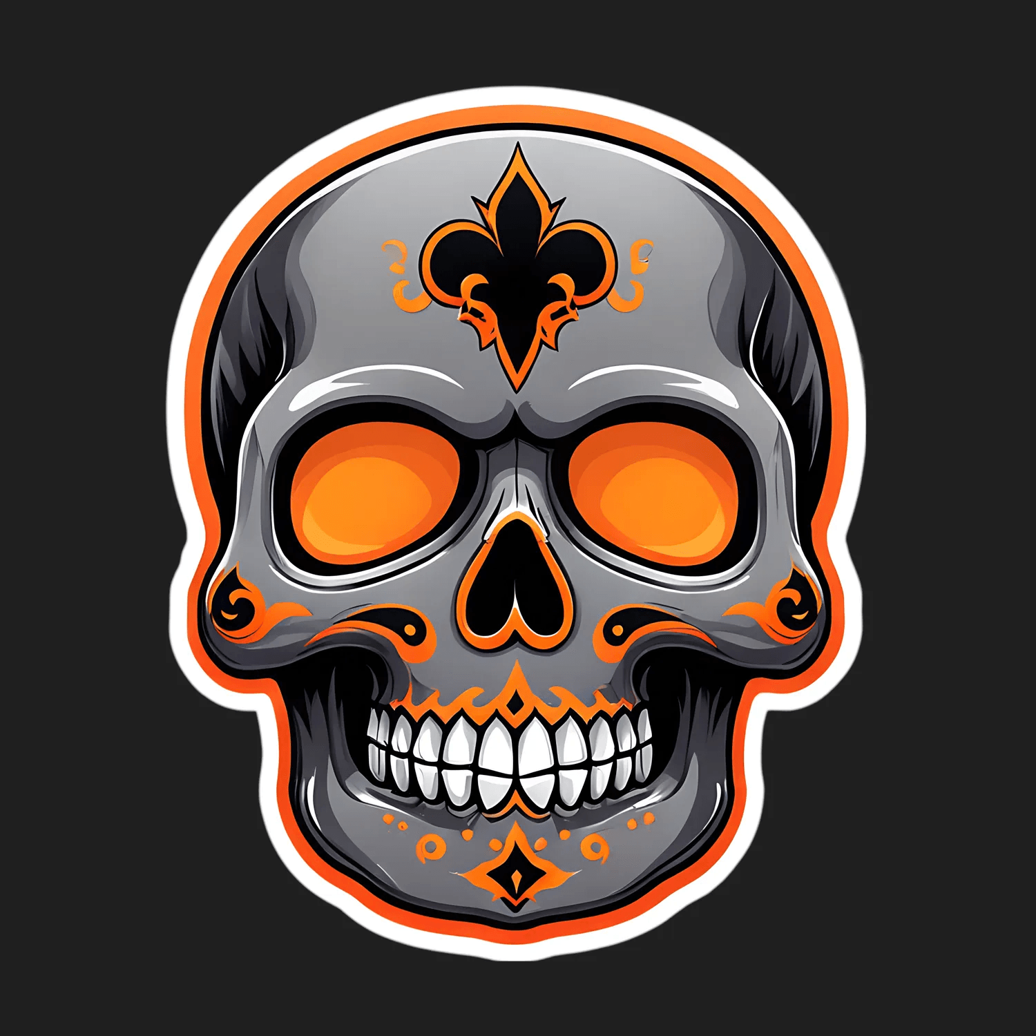 Skull Fleur-de-Lis - Sticker - Heat Press Transfer