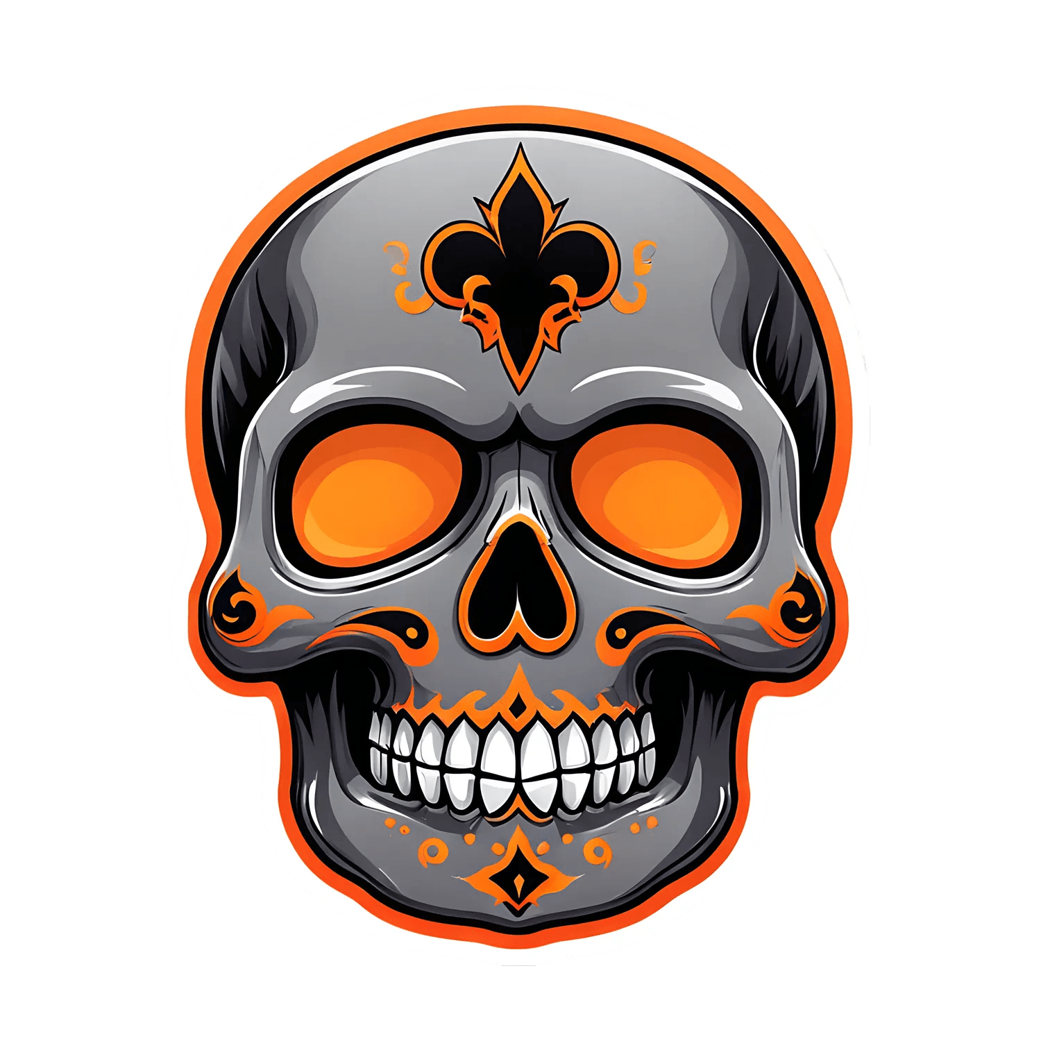 Skull Fleur-de-Lis - Sticker - Heat Press Transfer
