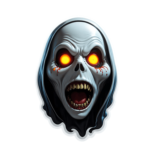 Skull Ghost Light Sticker - Scream of Darkness - Heat Press Transfer