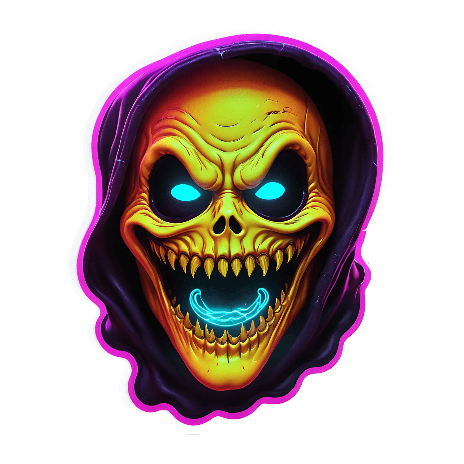 Skull Glow - UV DTF Sticker - Heat Press Transfer