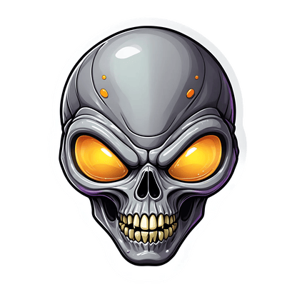 Skull Glow - UV DTF Sticker - Heat Press Transfer