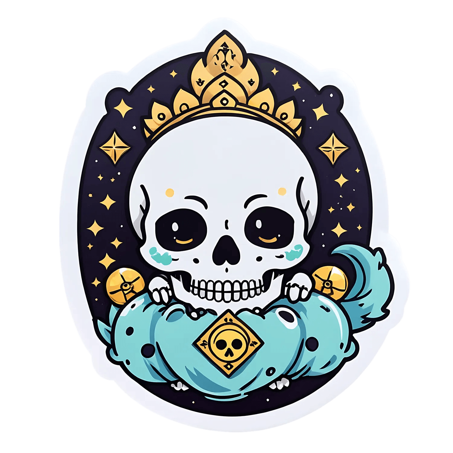 Skull Queen Sticker - Decorative UV DTF - Heat Press Transfer