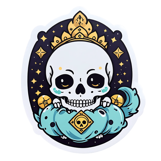 Skull Queen Sticker - Decorative UV DTF - Heat Press Transfer